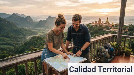 Viajeros organizando una ruta por el Sudeste Asiático