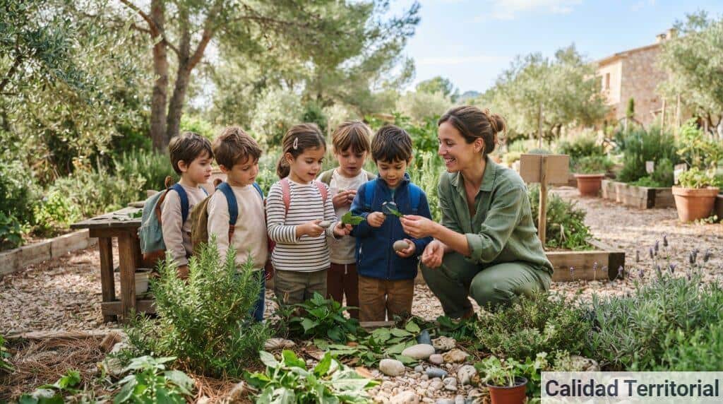 Actividad de aprendizaje al aire libre durante la etapa infantil